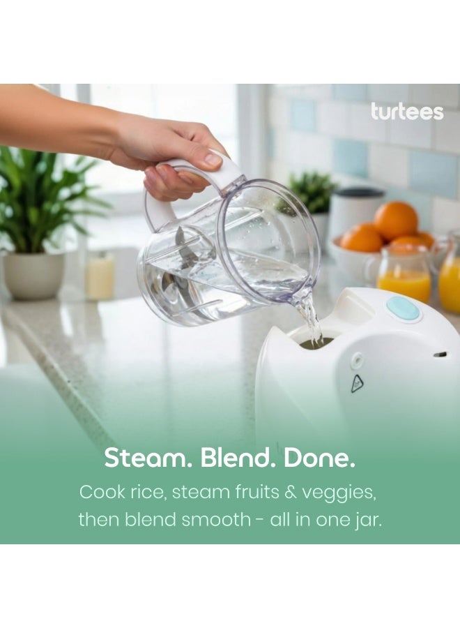 Turtees Baby Food Maker 4-in-1 – Steam, Blend, Chop & Defrost Baby Food Processor | One-Touch Operation | BPA-Free | Homemade Baby Puree Maker for Infants & Toddlers - Image 3